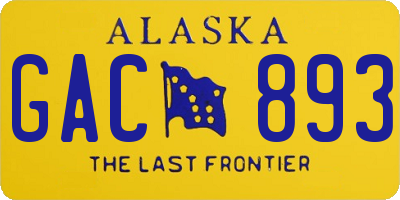 AK license plate GAC893