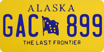 AK license plate GAC899