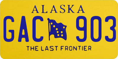 AK license plate GAC903