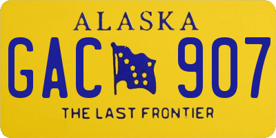 AK license plate GAC907