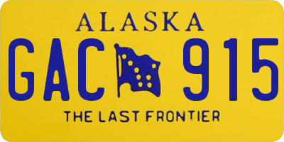 AK license plate GAC915