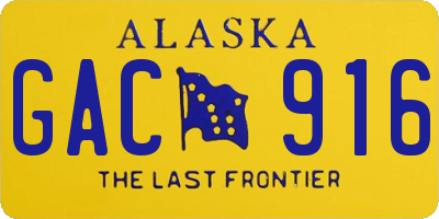 AK license plate GAC916