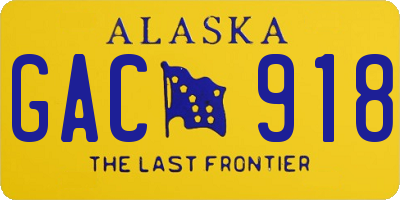 AK license plate GAC918