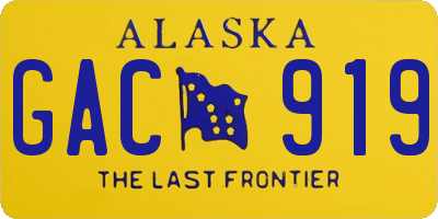 AK license plate GAC919