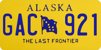 AK license plate GAC921