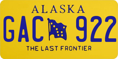 AK license plate GAC922