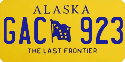 AK license plate GAC923
