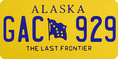 AK license plate GAC929