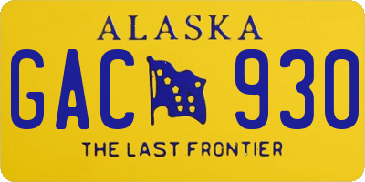 AK license plate GAC930