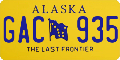 AK license plate GAC935