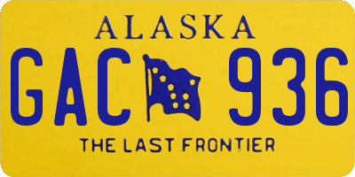 AK license plate GAC936