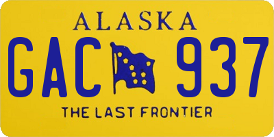 AK license plate GAC937