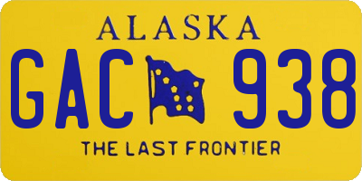 AK license plate GAC938