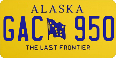 AK license plate GAC950