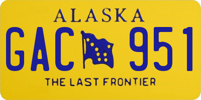 AK license plate GAC951