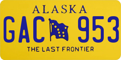 AK license plate GAC953