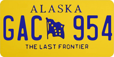 AK license plate GAC954