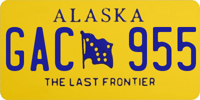 AK license plate GAC955