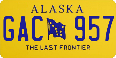 AK license plate GAC957