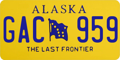 AK license plate GAC959