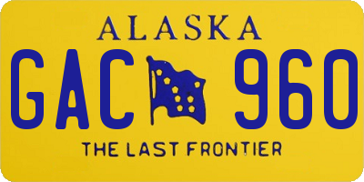 AK license plate GAC960