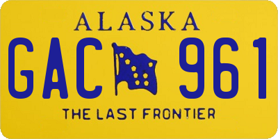 AK license plate GAC961