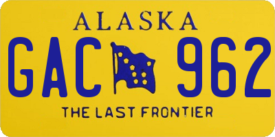 AK license plate GAC962