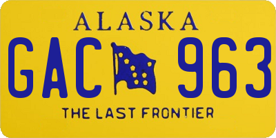 AK license plate GAC963