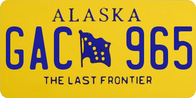 AK license plate GAC965