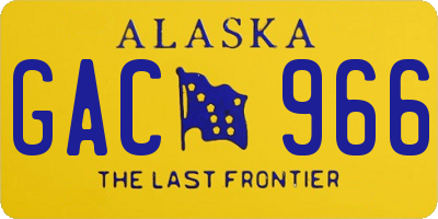AK license plate GAC966