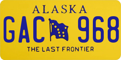 AK license plate GAC968