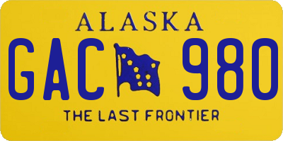 AK license plate GAC980