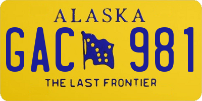 AK license plate GAC981