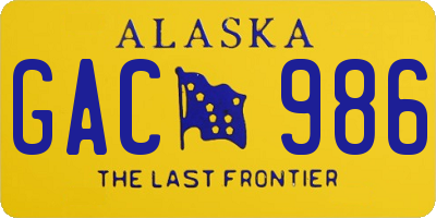 AK license plate GAC986