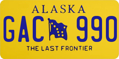 AK license plate GAC990