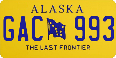 AK license plate GAC993