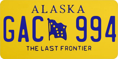 AK license plate GAC994