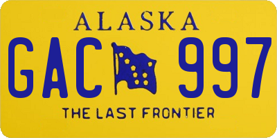 AK license plate GAC997