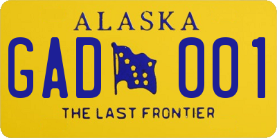 AK license plate GAD001