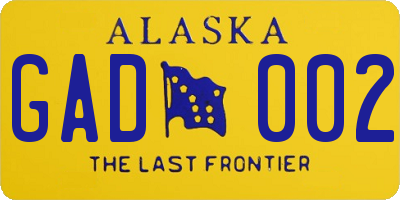 AK license plate GAD002