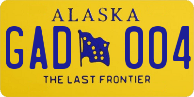 AK license plate GAD004