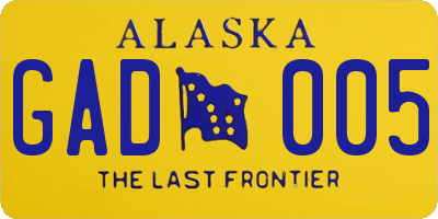 AK license plate GAD005