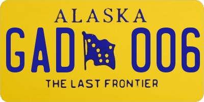 AK license plate GAD006