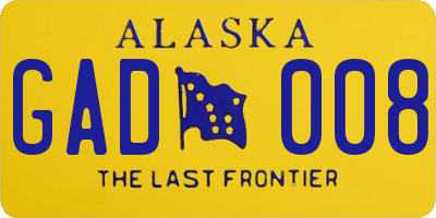 AK license plate GAD008