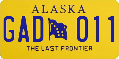 AK license plate GAD011