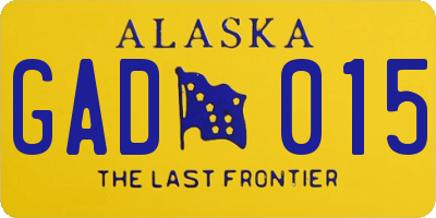 AK license plate GAD015