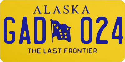 AK license plate GAD024