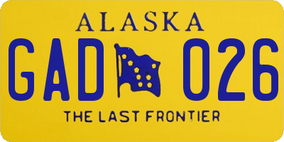 AK license plate GAD026