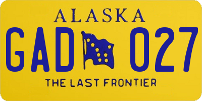 AK license plate GAD027