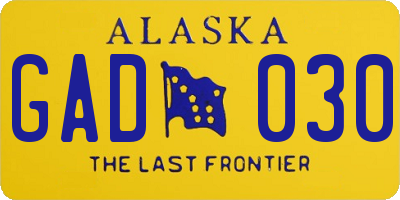 AK license plate GAD030